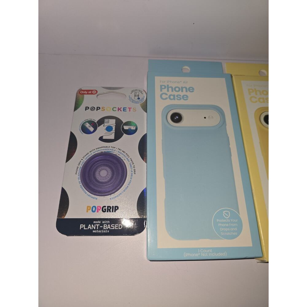 Popsocket Iphone Air Cases Bundle Lot Yellow Blue - Picture 2 of 3
